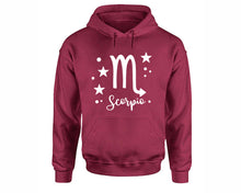 Load image into Gallery viewer, Scorpio Zodiac Sign hoodies. Maroon Hoodie, hoodies for men, unisex hoodies
