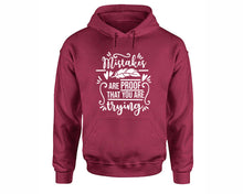 Cargar imagen en el visor de la galería, Mistakes Are Proof That You Are Trying inspirational quote hoodie. Maroon Hoodie, hoodies for men, unisex hoodies
