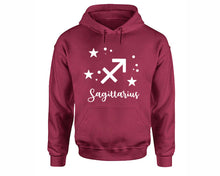 Load image into Gallery viewer, Sagittarius Zodiac Sign hoodies. Maroon Hoodie, hoodies for men, unisex hoodies
