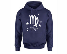 Load image into Gallery viewer, Virgo Zodiac Sign hoodies. Navy Blue Hoodie, hoodies for men, unisex hoodies
