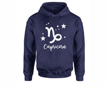 Cargar imagen en el visor de la galería, Capricorn Zodiac Sign hoodies. Navy Blue Hoodie, hoodies for men, unisex hoodies
