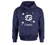 Cargar imagen en el visor de la galería, Cancer Zodiac Sign hoodies. Navy Blue Hoodie, hoodies for men, unisex hoodies
