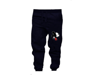 Navy Blue color Mickey design Jogger Pants for Man.