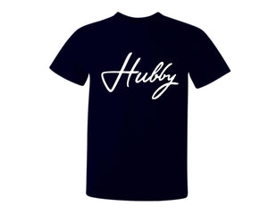 Navy Blue color Hubby design T Shirt for Man.
