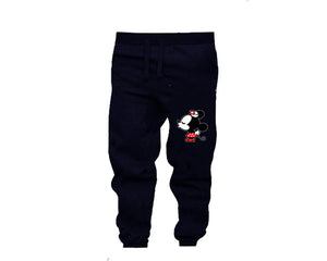 Navy Blue color Minnie design Jogger Pants for Woman