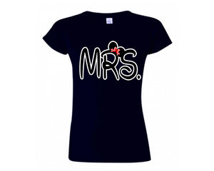 Navy Blue color MRS design T Shirt for Woman