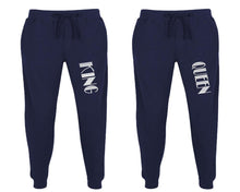 이미지를 갤러리 뷰어에 로드 , King and Queen matching jogger pants, Navy Blue sweatpants for mens, jogger set womens. Matching couple joggers.
