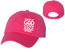Load image into Gallery viewer, Only God Can Judge Me designer baseball hats, vinyl design baseball caps, heat transfer cap
