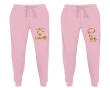 이미지를 갤러리 뷰어에 로드 , King and Queen matching jogger pants, Pink sweatpants for mens, jogger set womens. Matching couple joggers.
