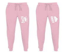 將圖片載入圖庫檢視器 King and Queen matching jogger pants, Pink sweatpants for mens, jogger set womens. Matching couple joggers.
