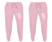 Cargar imagen en el visor de la galería, Hubby and Wifey matching jogger pants, Pink sweatpants for mens, jogger set womens. Matching couple joggers.
