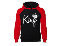 Load image into Gallery viewer, Red Black color King design Hoodie for Man.
