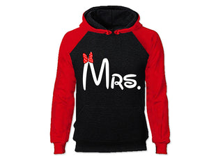 Red Black color MRS design Hoodie for Woman