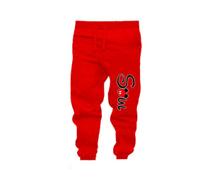 Red color Soul design Jogger Pants for Man.