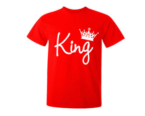 Red color King design T Shirt for Man.