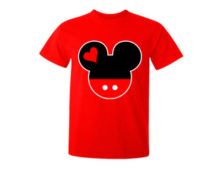 Red color Mickey design T Shirt for Man.