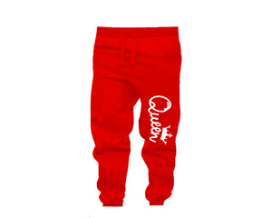 Red color Queen design Jogger Pants for Woman