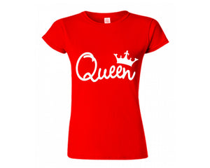 Red color Queen design T Shirt for Woman