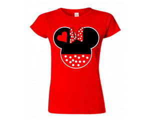 Red color Minnie design T Shirt for Woman