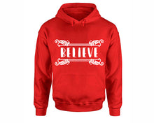 Cargar imagen en el visor de la galería, Believe inspirational quote hoodie. Red Hoodie, hoodies for men, unisex hoodies
