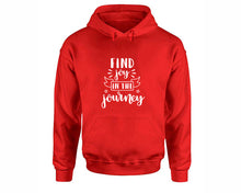 Load image into Gallery viewer, Find Joy In The Journey inspirational quote hoodie. Red Hoodie, hoodies for men, unisex hoodies
