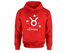 Load image into Gallery viewer, Taurus Zodiac Sign hoodies. Red Hoodie, hoodies for men, unisex hoodies
