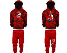 Charger l&#39;image dans la galerie, Her Joker and His Harley matching top and bottom set, Red Cloud design tie dye hoodie and jogger pants set for mens, tie dye hoodie and jogger set womens. Matching couple joggers.
