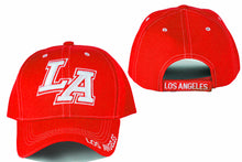 Cargar imagen en el visor de la galería, LA Los Angeles designer baseball hats, embroidered baseball caps, Red White baseball cap
