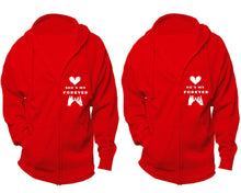 將圖片載入圖庫檢視器 She&#39;s My Forever and He&#39;s My Forever zipper hoodies, Matching couple hoodies, Red zip up hoodie for man, Red zip up hoodie womens

