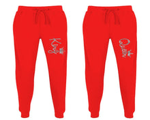 이미지를 갤러리 뷰어에 로드 , King and Queen matching jogger pants, Red sweatpants for mens, jogger set womens. Matching couple joggers.

