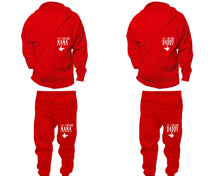 將圖片載入圖庫檢視器 She&#39;s My Baby Mama and He&#39;s My Baby Daddy zipper hoodies, Matching couple hoodies, Red zip up hoodie for man, Red zip up hoodie womens, Red jogger pants for man and woman.
