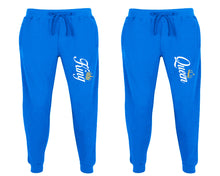 이미지를 갤러리 뷰어에 로드 , King and Queen matching jogger pants, Royal Blue sweatpants for mens, jogger set womens. Matching couple joggers.
