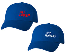 將圖片載入圖庫檢視器 Her Joker and His Harley matching caps for couples, Royal Blue baseball caps.

