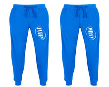 Görseli Galeri görüntüleyiciye yükleyin, Hubby and Wifey matching jogger pants, Royal Blue sweatpants for mens, jogger set womens. Matching couple joggers.
