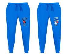 將圖片載入圖庫檢視器 Soul and Mate matching jogger pants, Royal Blue sweatpants for mens, jogger set womens. Matching couple joggers.
