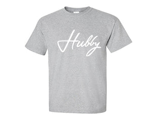 Sports Grey color Hubby design T Shirt for Man.