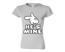 將圖片載入圖庫檢視器 Sports Grey color He&#39;s Mine design T Shirt for Woman
