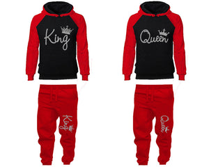 King and Queen matching top and bottom set, Silver Glitter color design hoodie and sweatpants sets for mens hoodie and jogger set womens. Matching couple joggers.