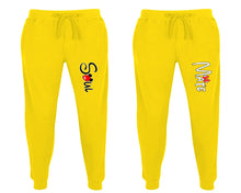 將圖片載入圖庫檢視器 Soul and Mate matching jogger pants, Yellow sweatpants for mens, jogger set womens. Matching couple joggers.
