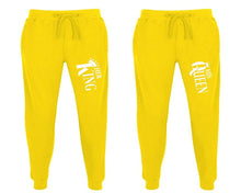 Charger l&#39;image dans la galerie, Her King and His Queen matching jogger pants, Yellow sweatpants for mens, jogger set womens. Matching couple joggers.
