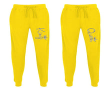 이미지를 갤러리 뷰어에 로드 , King and Queen matching jogger pants, Yellow sweatpants for mens, jogger set womens. Matching couple joggers.
