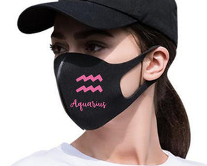 Aquarius Silk Cotton face mask with Pink color design. Washable, reusable face mask.