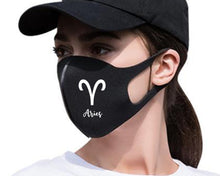 Load image into Gallery viewer, Aries Silk Cotton face mask with White color design. Washable, reusable face mask.

