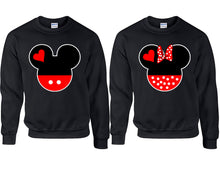 將圖片載入圖庫檢視器 Mickey and Minnie couple sweatshirts. Black sweaters for men, sweaters for women. Sweat shirt. Matching sweatshirts for couples
