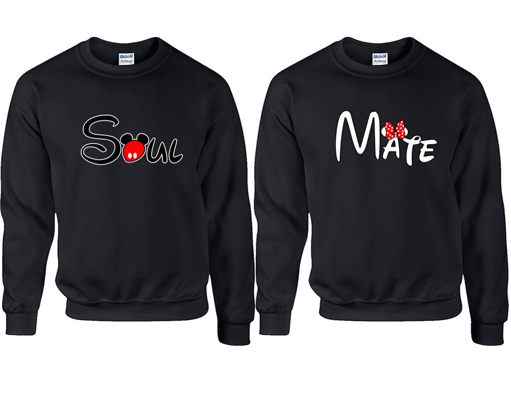 Soul and Mate couple sweatshirts. Black sweaters for men, sweaters for women. Sweat shirt. Matching sweatshirts for couples