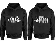 이미지를 갤러리 뷰어에 로드 , She&#39;s My Baby Mama and He&#39;s My Baby Daddy hoodies, Matching couple hoodies, Black pullover hoodies
