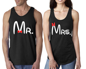 Mr Mrs  matching couple tank tops. Couple shirts, Black tank top for men, tank top for women. Cute shirts.