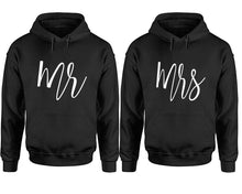 Charger l&#39;image dans la galerie, Mr and Mrs hoodies, Matching couple hoodies, Black pullover hoodies

