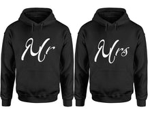 Load image into Gallery viewer, Mr and Mrs hoodies, Matching couple hoodies, Black pullover hoodies
