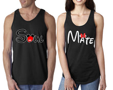 將圖片載入圖庫檢視器 Soul Mate  matching couple tank tops. Couple shirts, Black tank top for men, tank top for women. Cute shirts.
